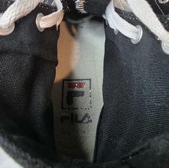 FILA Women's Black High-top Canvas Platform Sneakers - Picture 10 of 16